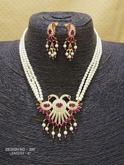 Traditional Pearl Tanmani Necklace Set