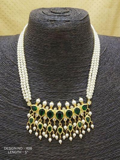 Traditional Pearl Tanmani Necklace Set