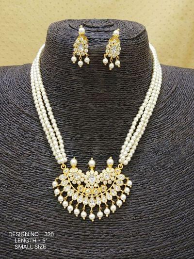 Traditional Pearl Tanmani Necklace Set