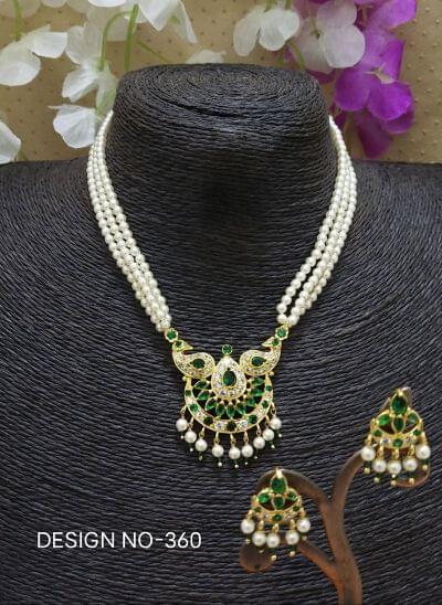 Traditional Pearl Tanmani Necklace Set